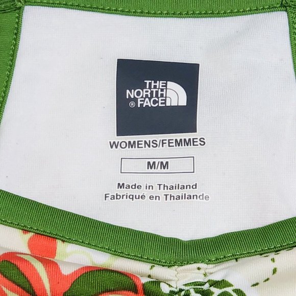 The North Face Sport Tank Top Shelf Bra Medium Beige Green Floral Empire Waist  - Picture 6 of 12